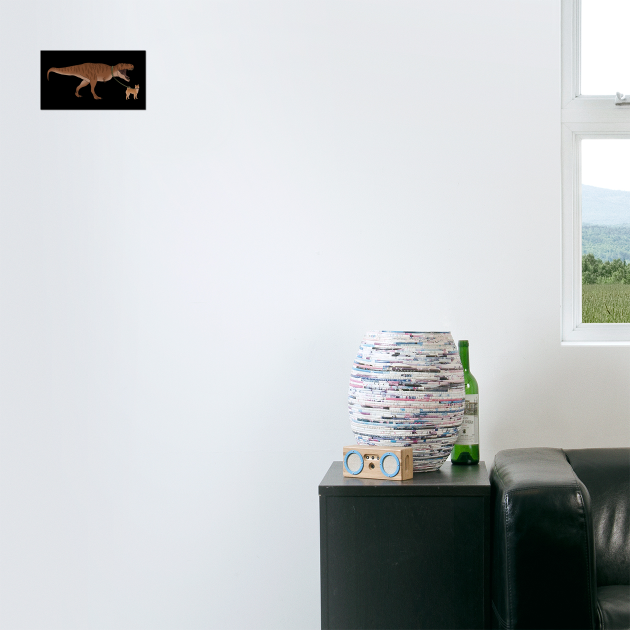 Funny Shiba Inu Dog walking T Rex Dinosaur by logiamerch